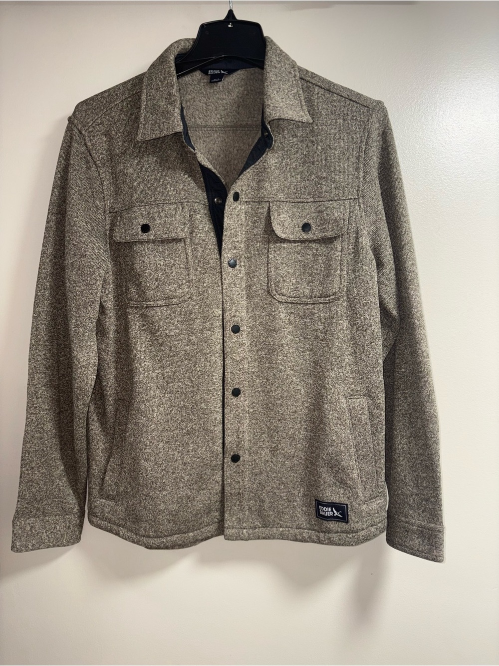 Eddie Bauer Men's Heather Gray Button-Up Shirt Jacket